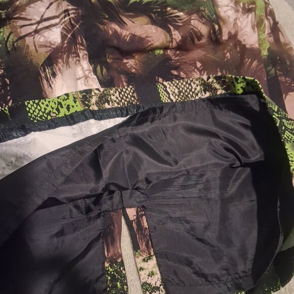 Women’s Worthington Cotton SKIRT ‘Green Island Retreat’ Tropical Forest Sz. 12 - Picture 5 of 8